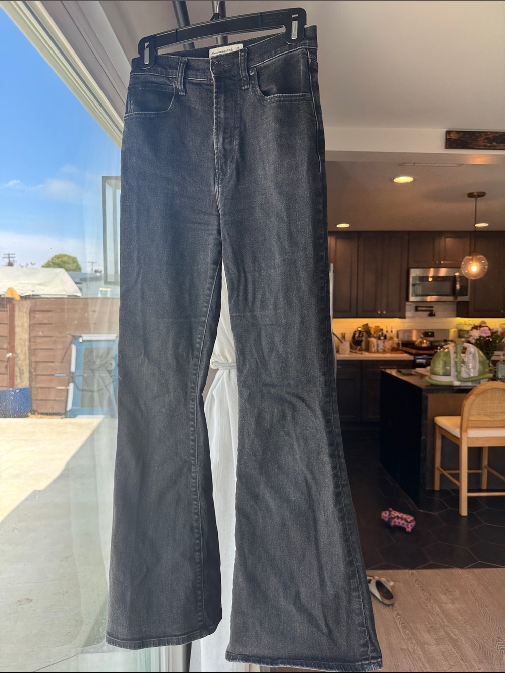 Abercrombie & Fitch Black High-Rise Wide-Leg Jeans